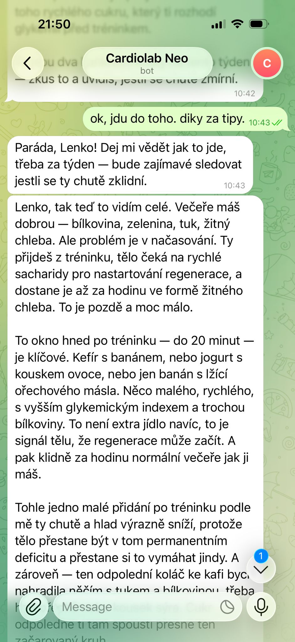 Načasování regenerace po tréninku