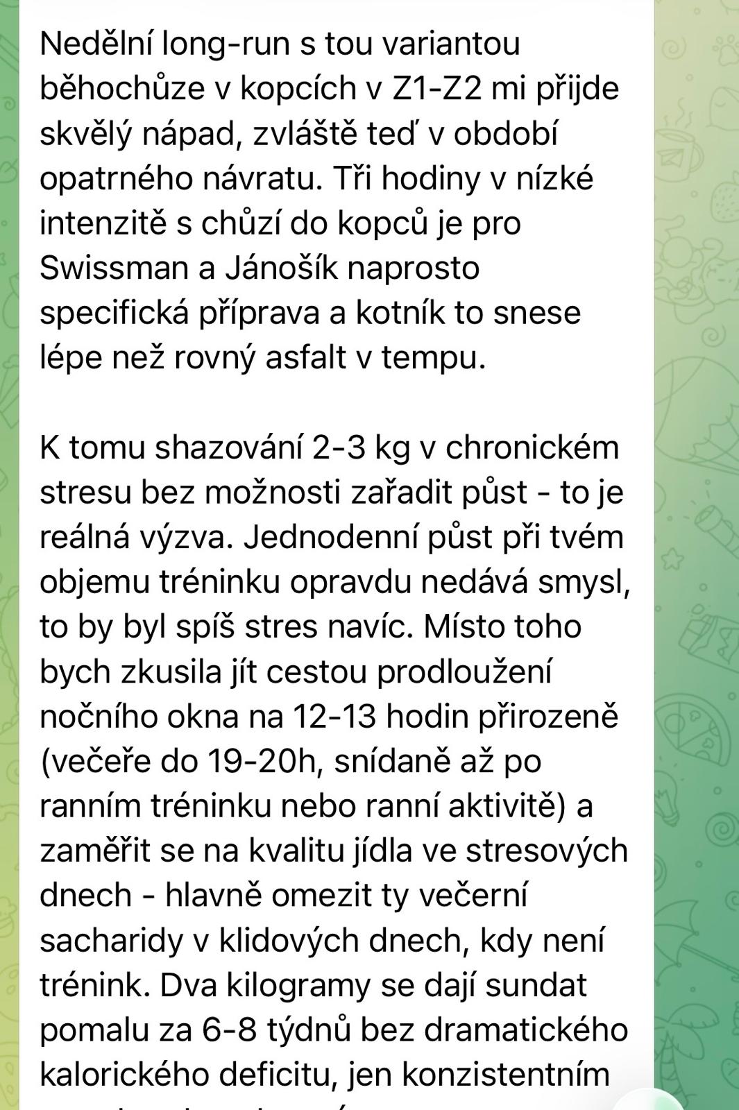 Long-run, půst, noční okno