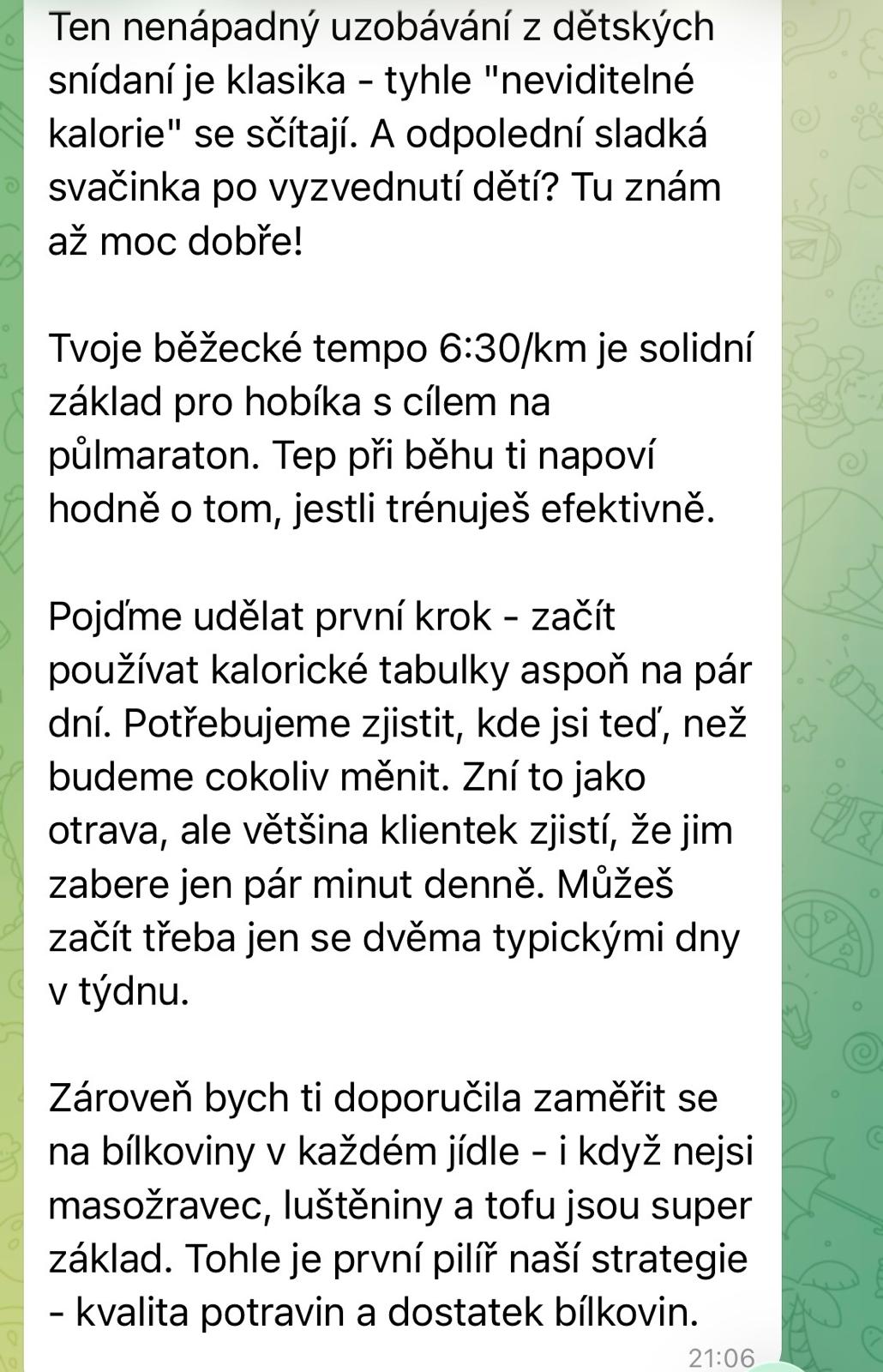 Neviditelné kalorie, běžecké tempo